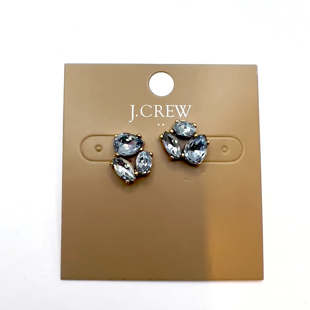Jcrew blue crystal stud earrings